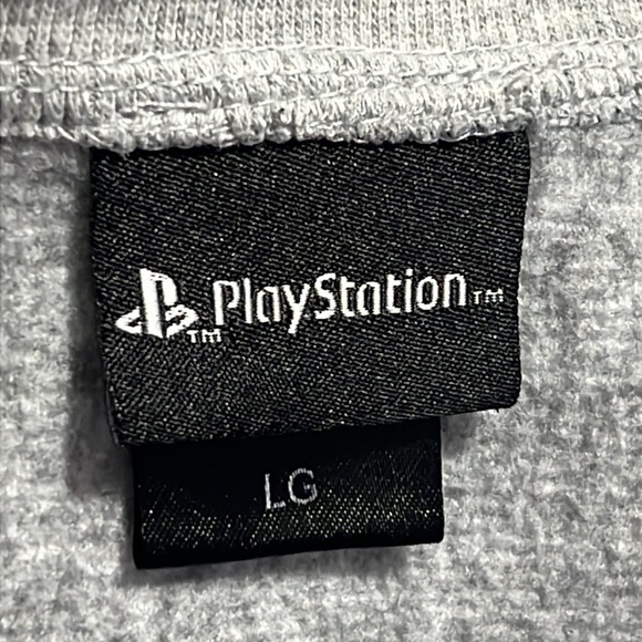 PlayStation size large mens sweater controllers pullover longsleeve grey games - Picture 2 of 11